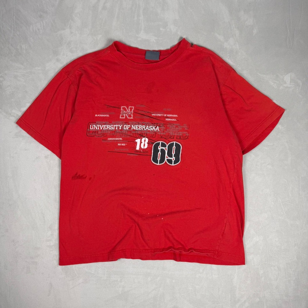 90s Mens Pro Player University of Nebraska Huskers Graphic Tee Large